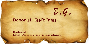 Domonyi György névjegykártya