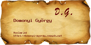 Domonyi György névjegykártya